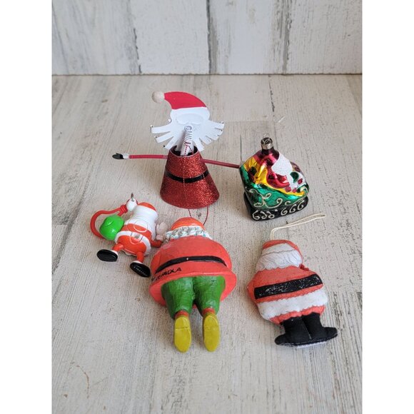 Snowman glitter sleigh variety rustic ornament Xmas set - Picture 10 of 10